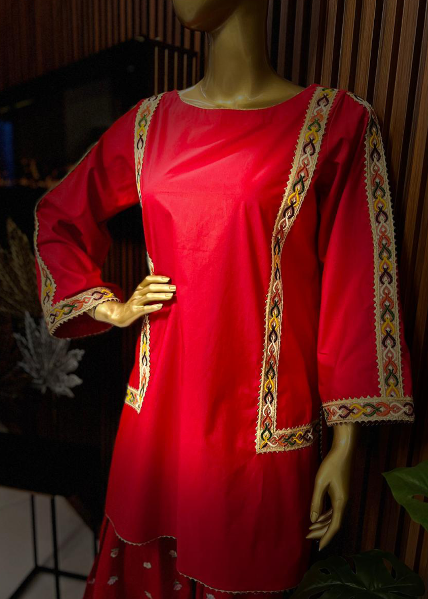 Desi Kurt with Farsi shalwar and embroidery women's clothing 